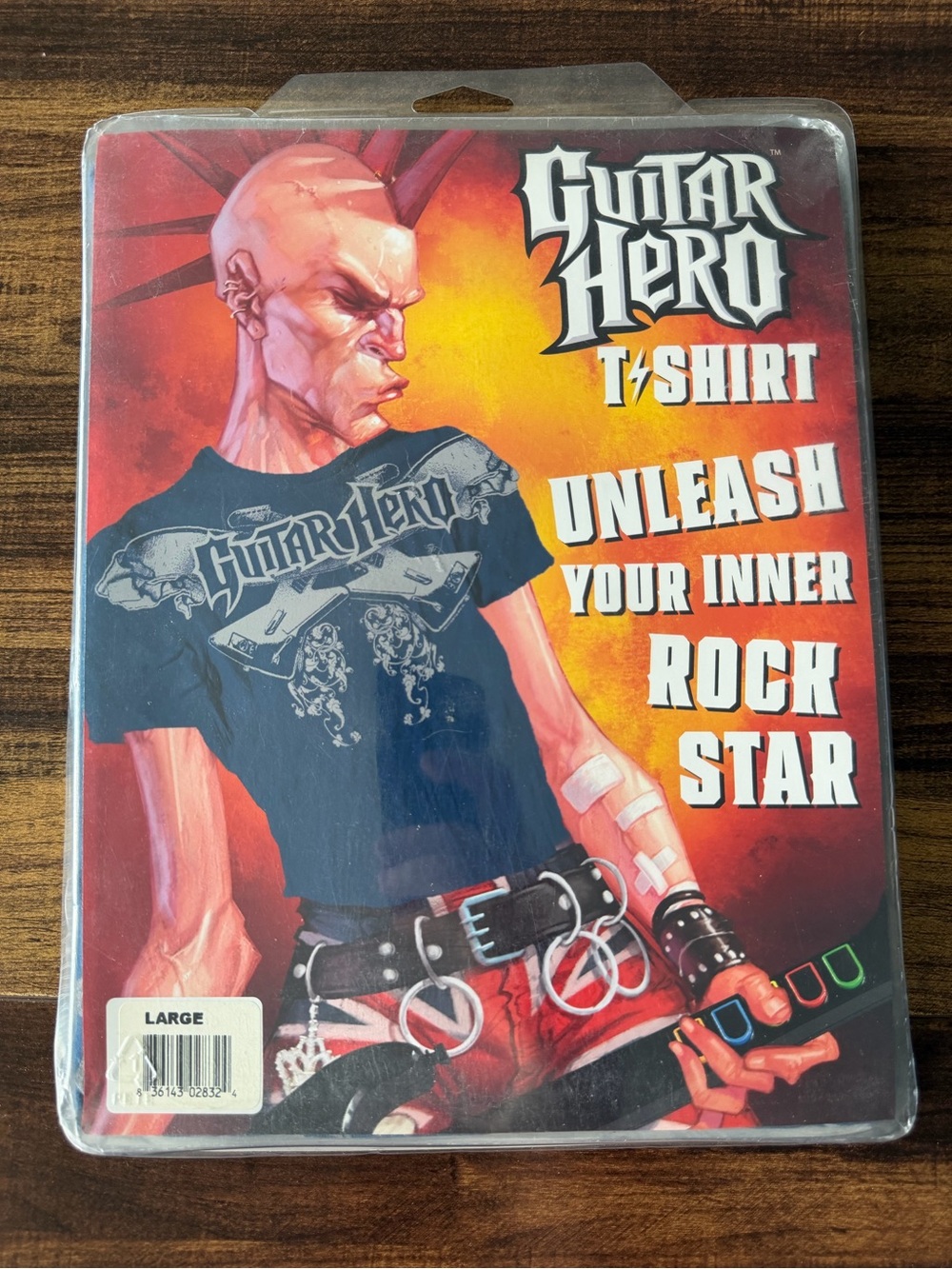 Men's Black Guitar Hero Graphic T-Shirt - Large